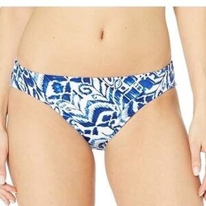 Lauren Ralph Lauren Blue White Ikat Batik Hipster Bikini Bottom 16